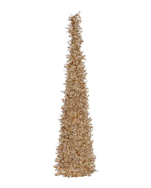 24" Gold/Clear Iridescent Ice Cone Tree